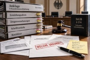 Anklage wegen Urkundenunterdrückung